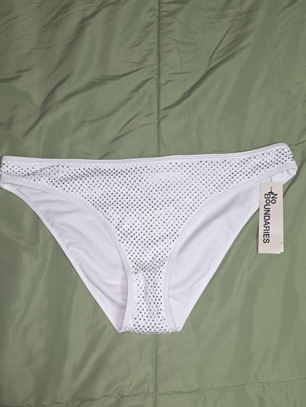 No Boundaries Faux Rhinestone Bikini Bottoms